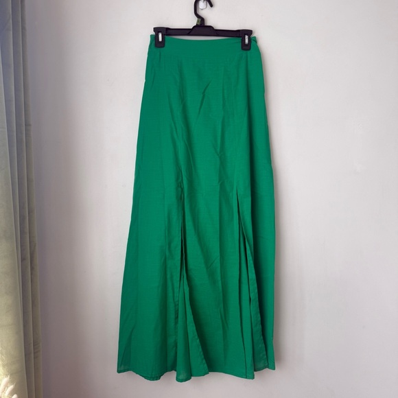 The Lulo Project Marti Green Double Slit Maxi Skirt S - Picture 7 of 10